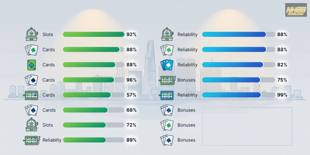 So sánh các casino uy tín tại TP.HCM với biểu đồ đánh giá và ưu đãi nổi bật