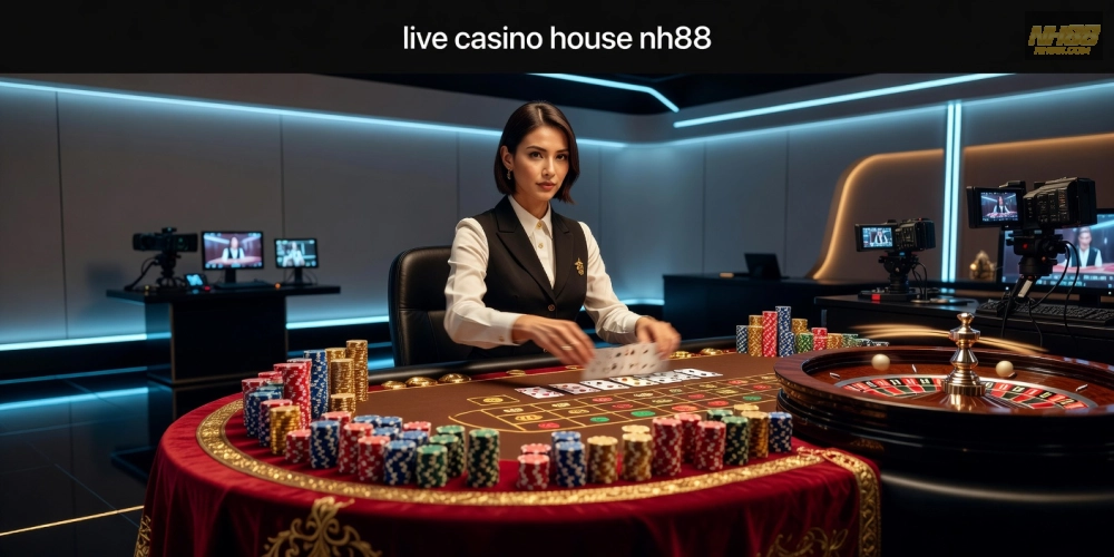 Hình ảnh minh họa khái niệm live casino house nh88 với dealer chuyên nghiệp