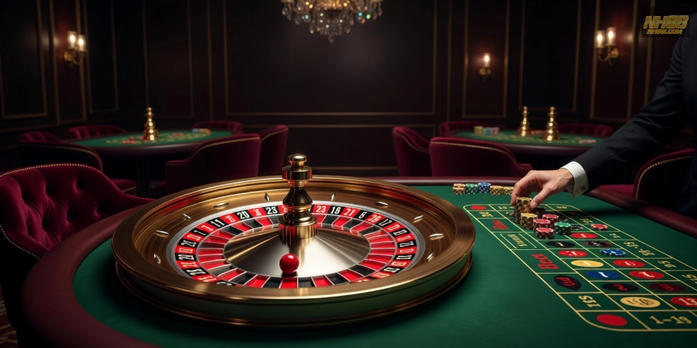 Caption minh họa bàn roulette live casino nh88 với quả bóng quay nhanh