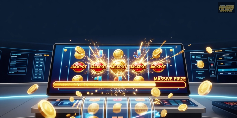 Khái niệm quay nổ hũ nh88 được minh họa qua biểu đồ jackpot tích lũy