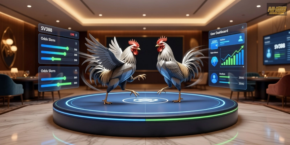 Hình ảnh minh họa nền tảng SV388 với các trận đấu đá gà trực tiếp hấp dẫn và giao diện cá cược dễ sử dụng.
